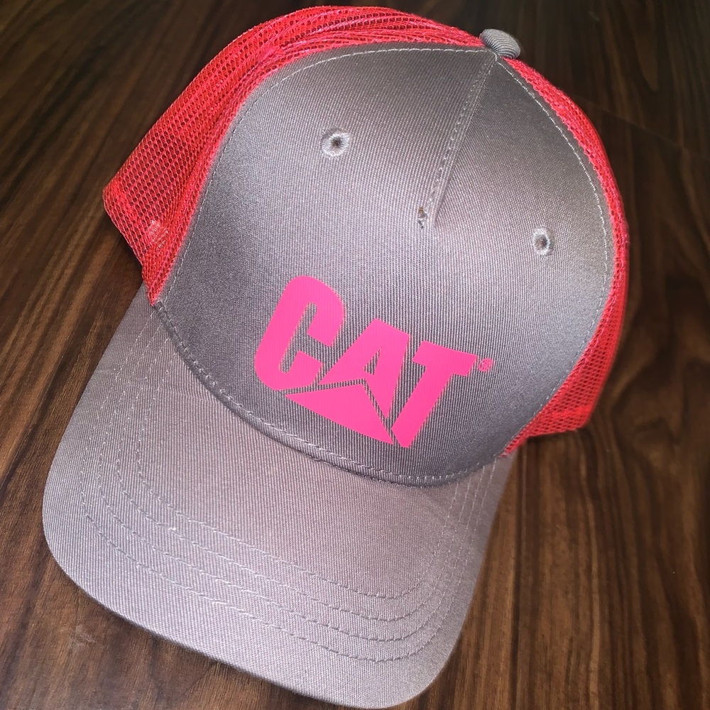 Caterpillar women’s pink and grey mesh hat